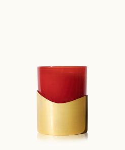 Simmered Cider Harvest Red Poured Candle with Gold Sleeve